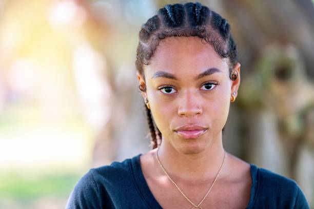 Portrait of a teen with braided hair